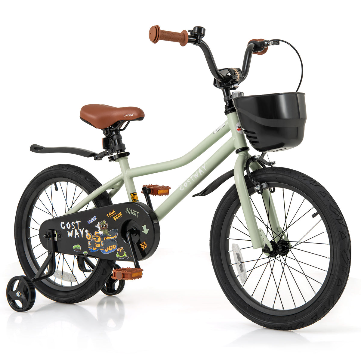 16-Inch Kids Bike, Adjustable With Training Wheels, For 4-7 Years, Green Kids Bike Green at Gallery Canada
