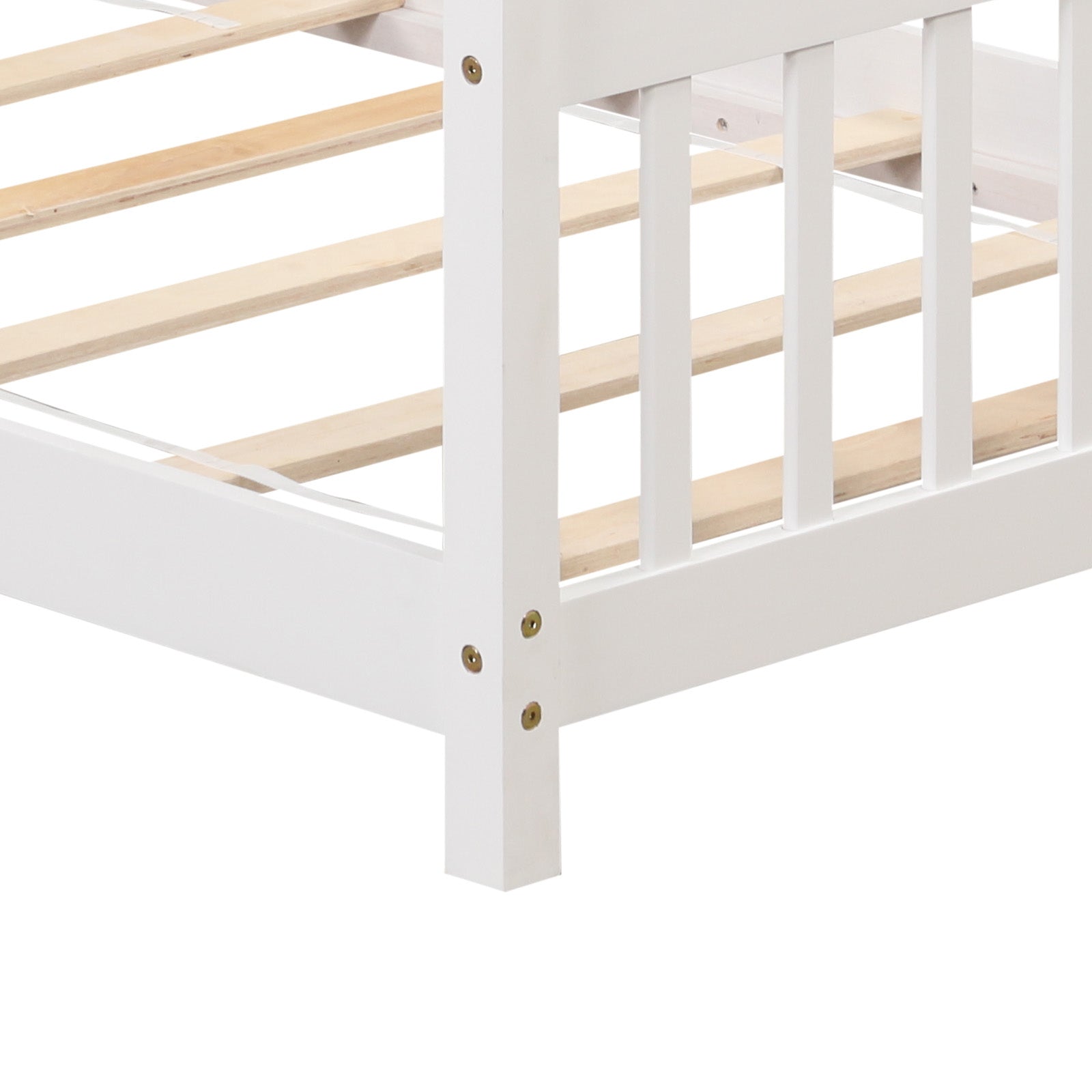 Twin Size Wooden House Bed With Roof, White Simple Bed Frame at Gallery Canada