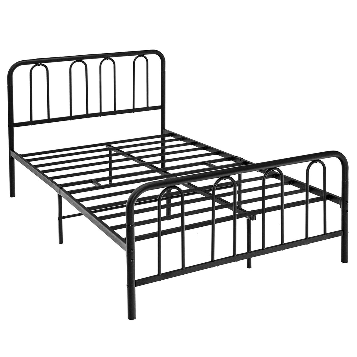 Full Queen Size Metal Bed Frame, Headboard Footboard, Black Simple Bed Frame Black at Gallery Canada