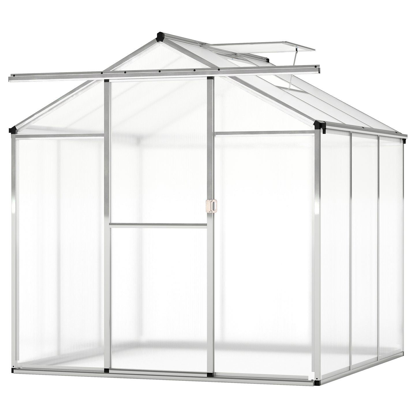 Large Walk-In Greenhouse, 6 FT, Polycarbonate Panels, Silver Greenhouses Silver at Gallery Canada