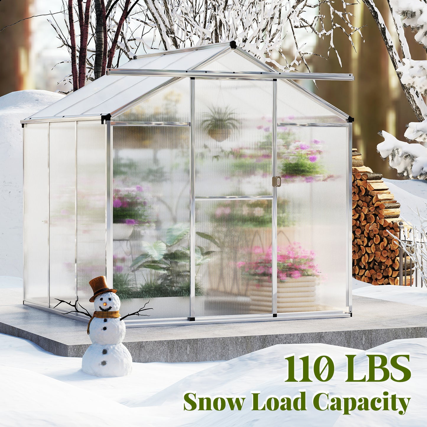 Large Walk-In Greenhouse, 6 FT, Polycarbonate Panels, Silver Greenhouses at Gallery Canada