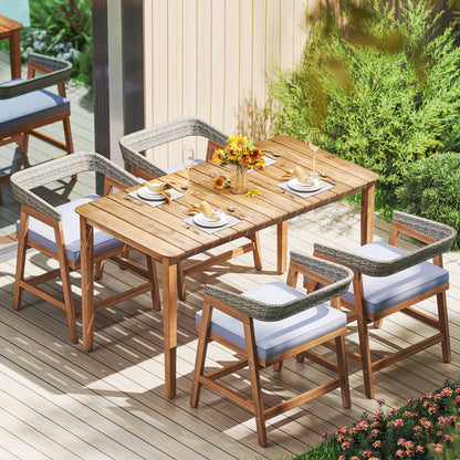 Acacia Wood Patio Dining Chairs Set of 4, Gray Patio Dining Chairs at Gallery Canada