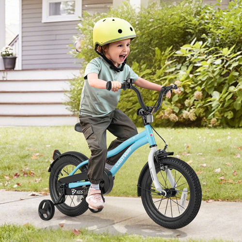 14-Inch Kids Bike, 3-5 Years Old, Training Wheels, Blue