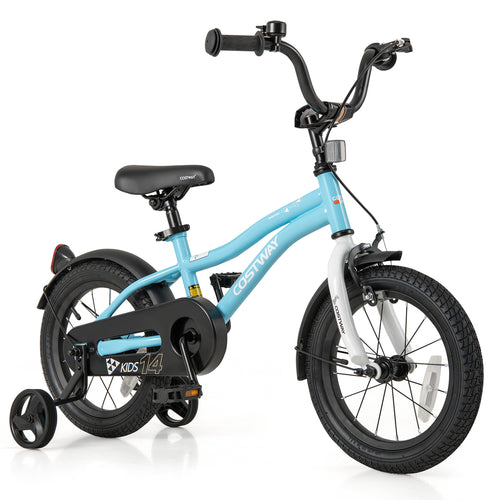 14-Inch Kids Bike, 3-5 Years Old, Training Wheels, Blue