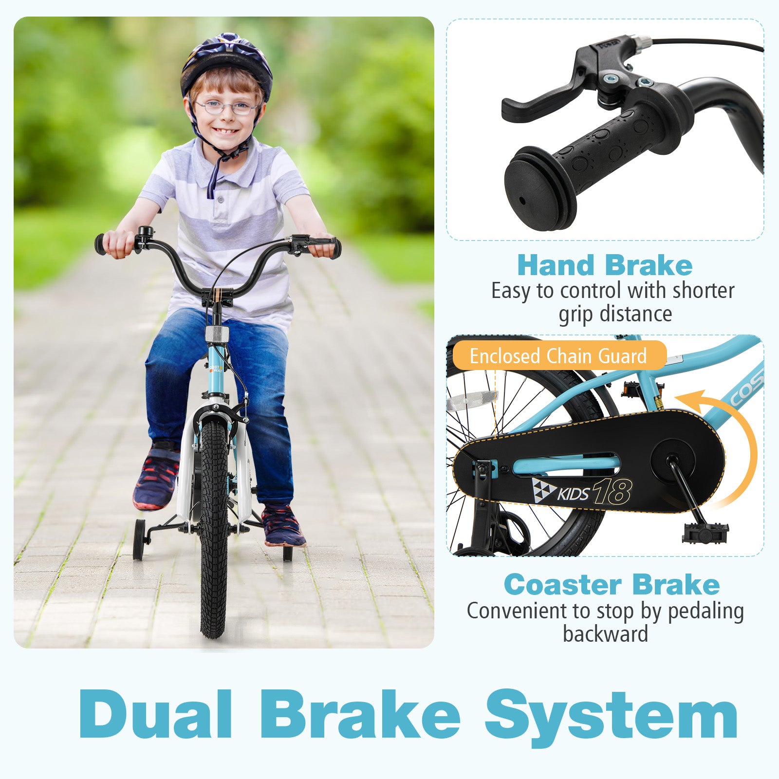 18-Inch Kids Bike For 4-8 Years Old, Training Wheels, Blue Kids Bike at Gallery Canada
