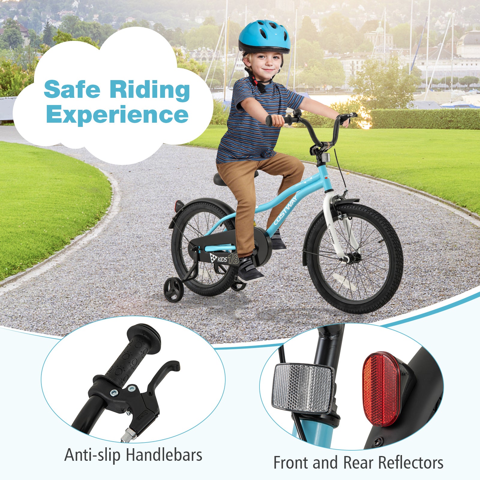 18-Inch Kids Bike For 4-8 Years Old, Training Wheels, Blue Kids Bike at Gallery Canada