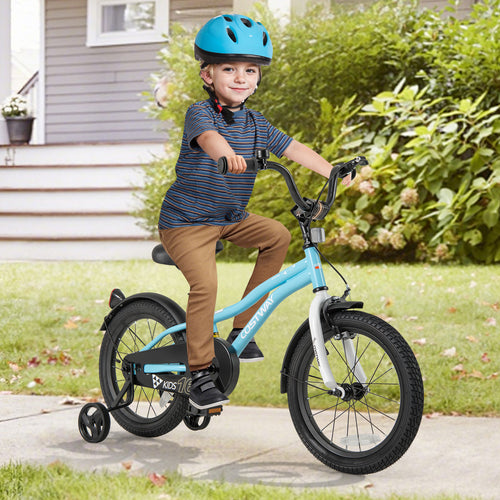 16-Inch Kids Bike, Training Wheels, For 4-7 Years Old, Blue