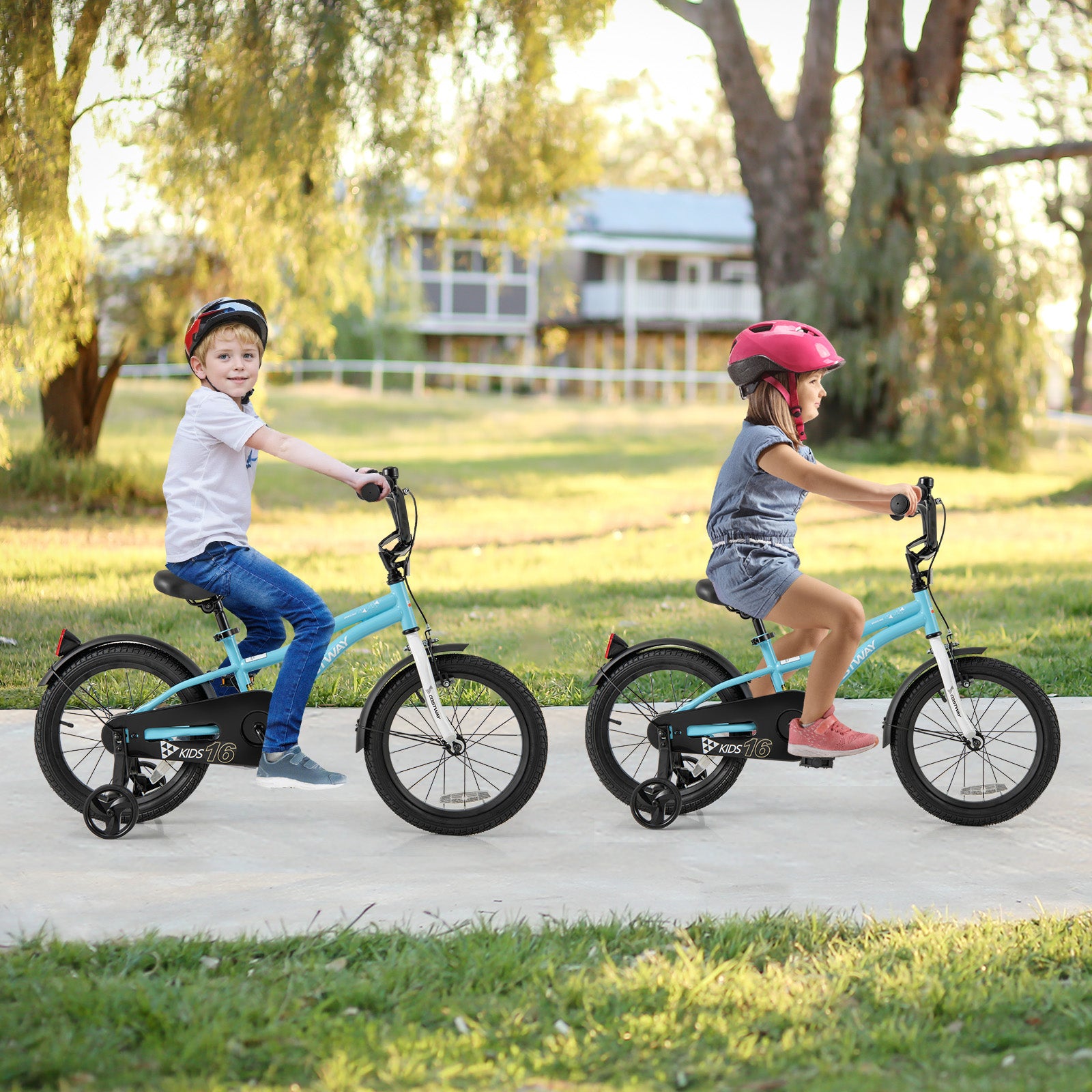 16-Inch Kids Bike, Training Wheels, For 4-7 Years Old, Blue Kids Bike at Gallery Canada