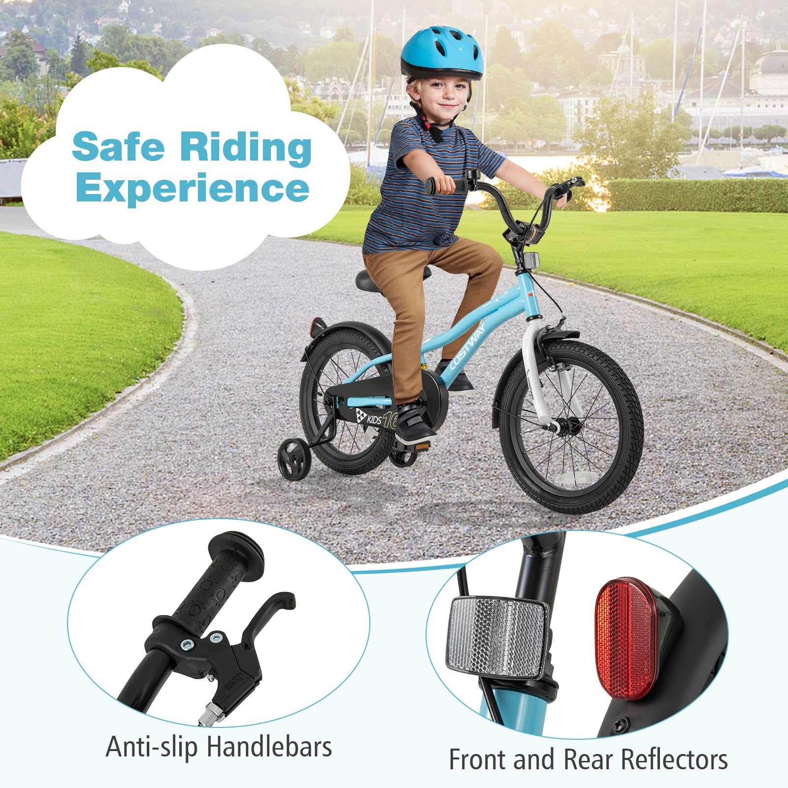 16-Inch Kids Bike, Training Wheels, For 4-7 Years Old, Blue Kids Bike at Gallery Canada
