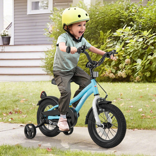 12-Inch Kids Bike, 3-4 Years Old, Training Wheels, Blue