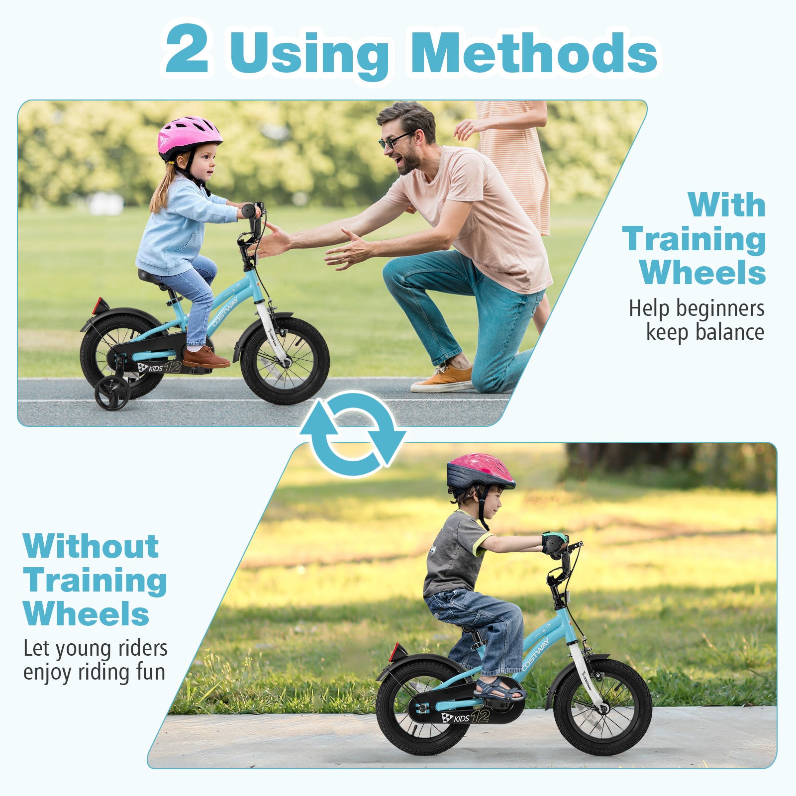 12-Inch Kids Bike, 3-4 Years Old, Training Wheels, Blue Kids Bike at Gallery Canada