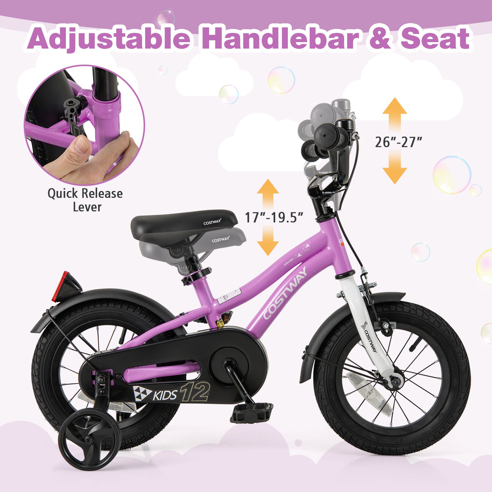 Kids Bike 12-Inch, Training Bicycle For 3-4 Years, Purple Kids Bike at Gallery Canada