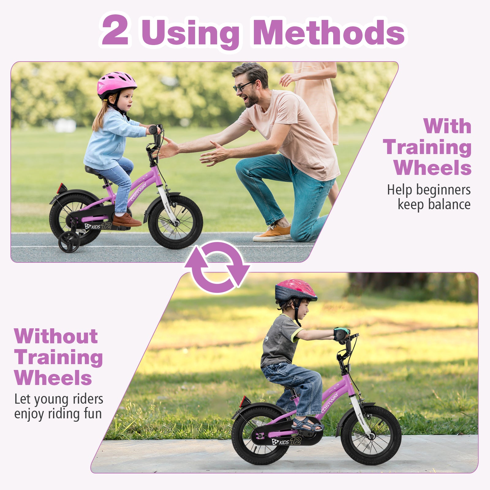 Kids Bike 12-Inch, Training Bicycle For 3-4 Years, Purple Kids Bike at Gallery Canada