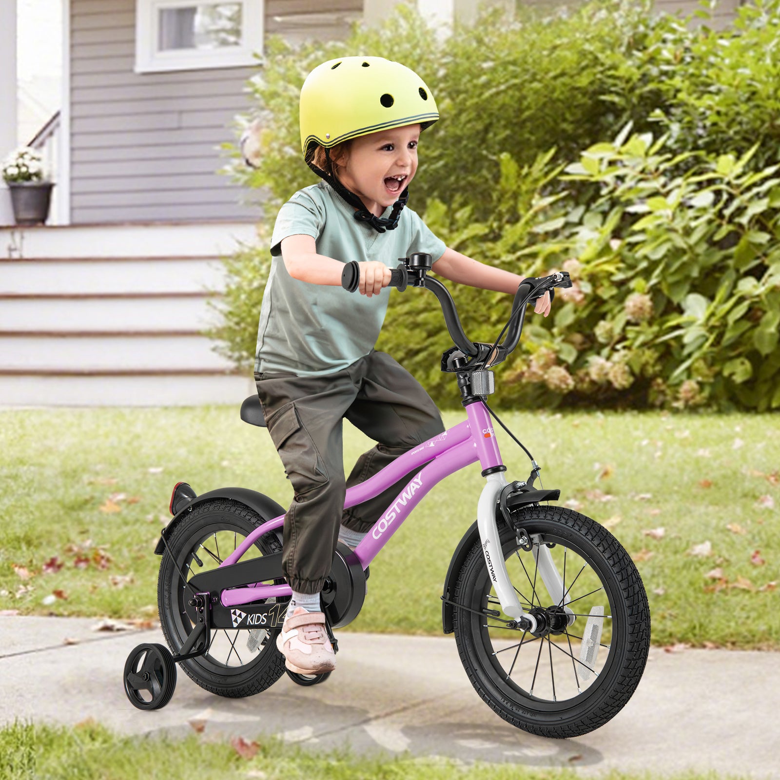 Kids Bike 14-Inch, Training Bicycle With 2 Brakes, Purple Kids Bike at Gallery Canada