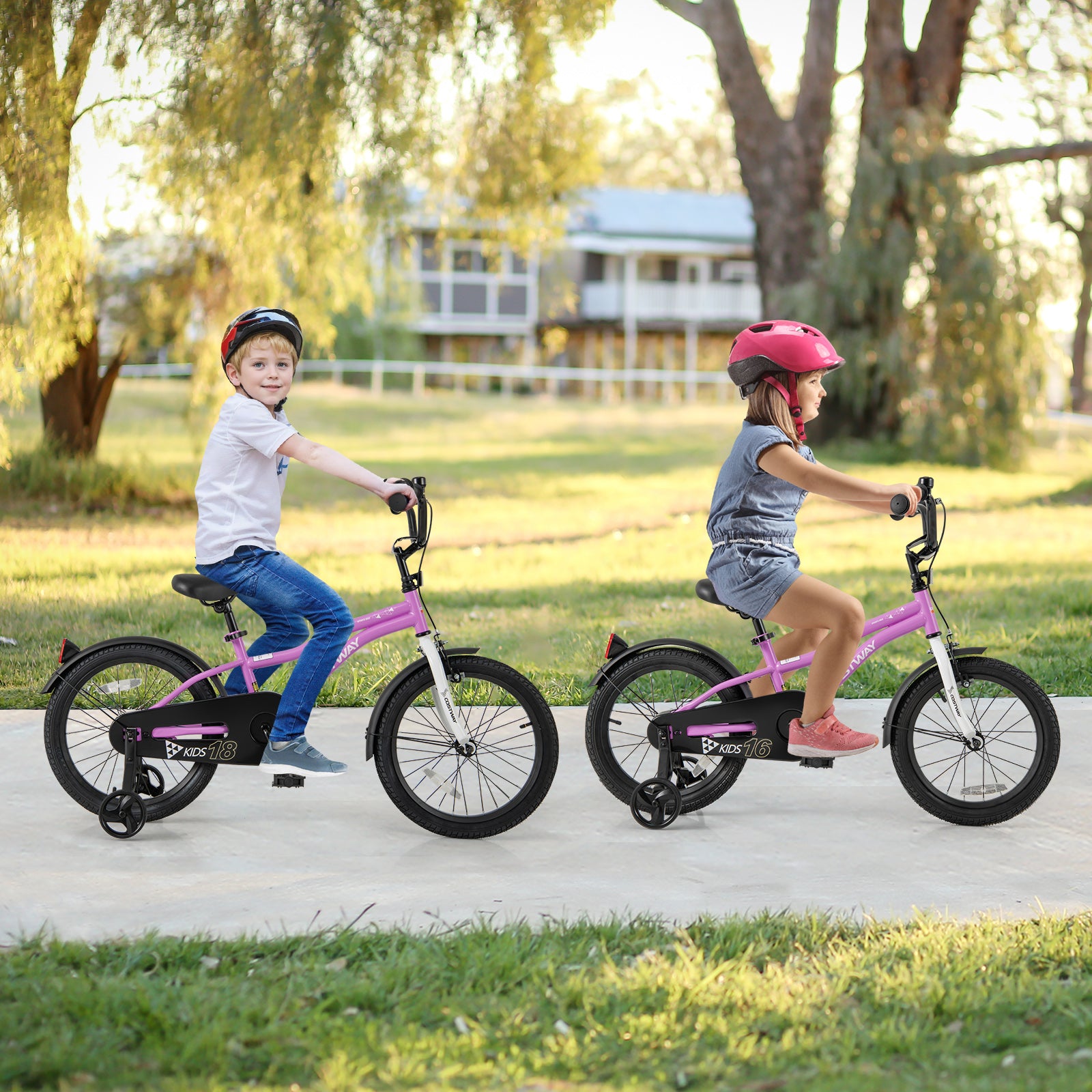 Kids Bike, 18-Inch, Training Bicycle With 2 Brakes, Purple Kids Bike at Gallery Canada