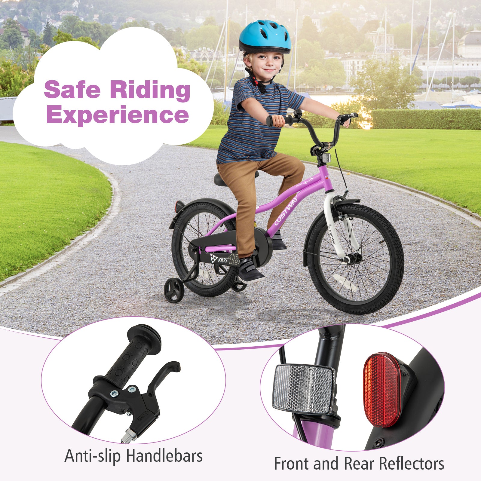 Kids Bike, 18-Inch, Training Bicycle With 2 Brakes, Purple Kids Bike at Gallery Canada