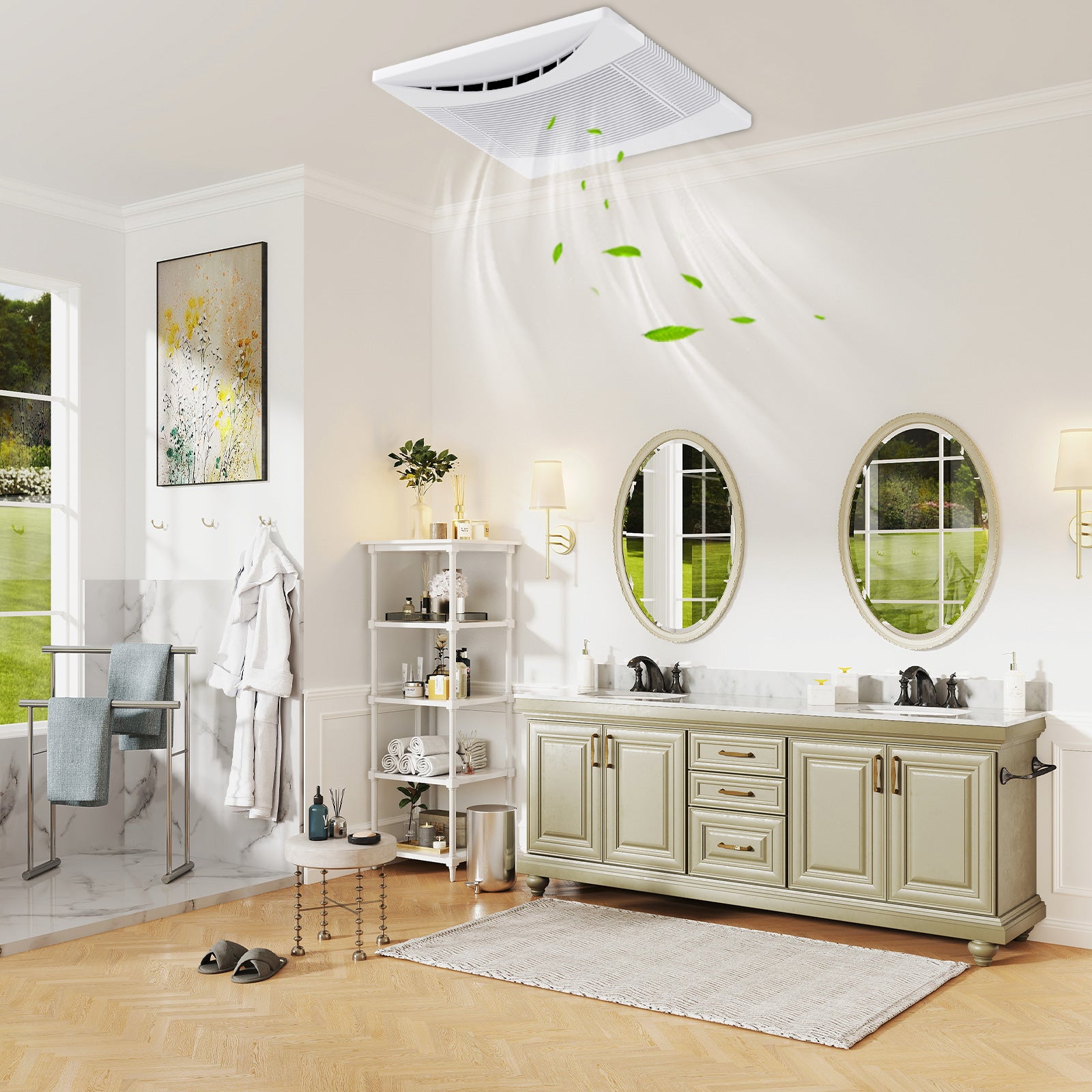 110 CFM Ceiling Mount Exhaust Fan, Metal Housing, White Ventilation Fans at Gallery Canada