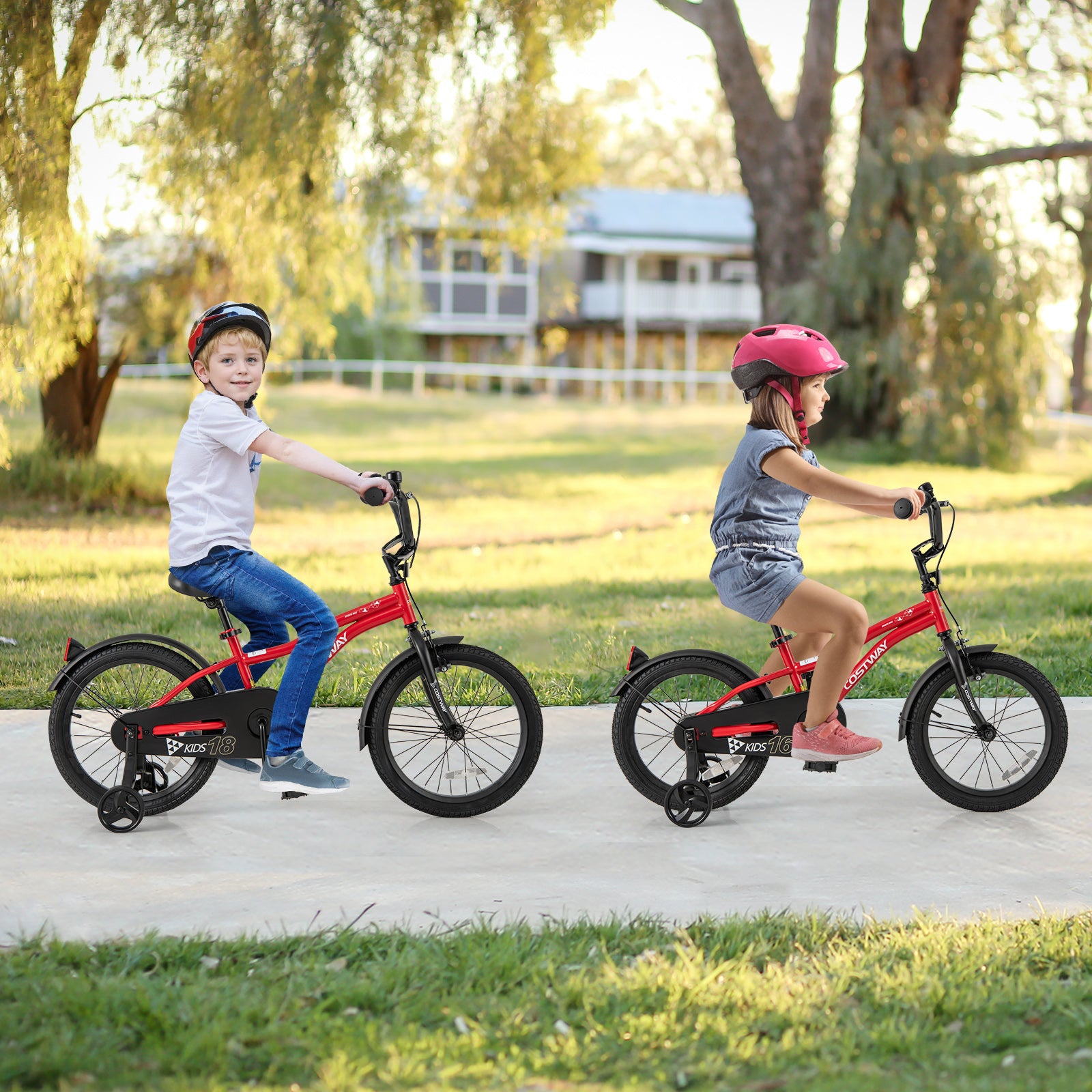 16 Inch Kids Bike, Adjustable Bicycle With Reflectors And Bell, Red Kids Bike at Gallery Canada