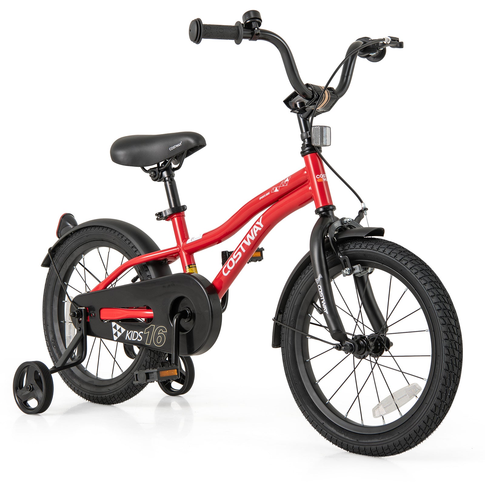 16 Inch Kids Bike, Adjustable Bicycle With Reflectors And Bell, Red Kids Bike Red at Gallery Canada