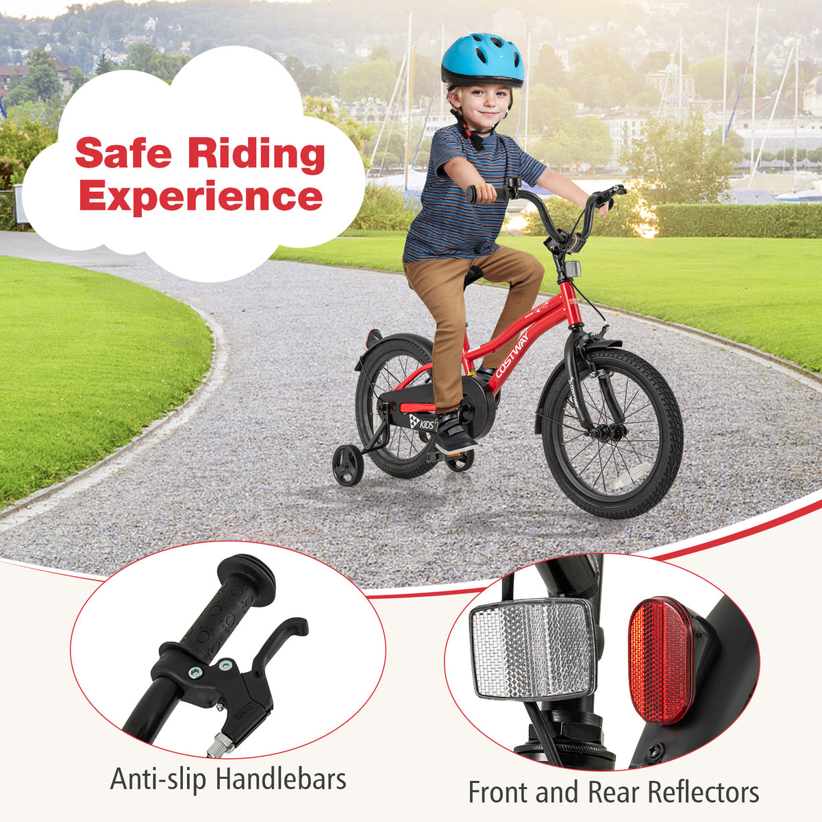 16 Inch Kids Bike, Adjustable Bicycle With Reflectors And Bell, Red Kids Bike at Gallery Canada