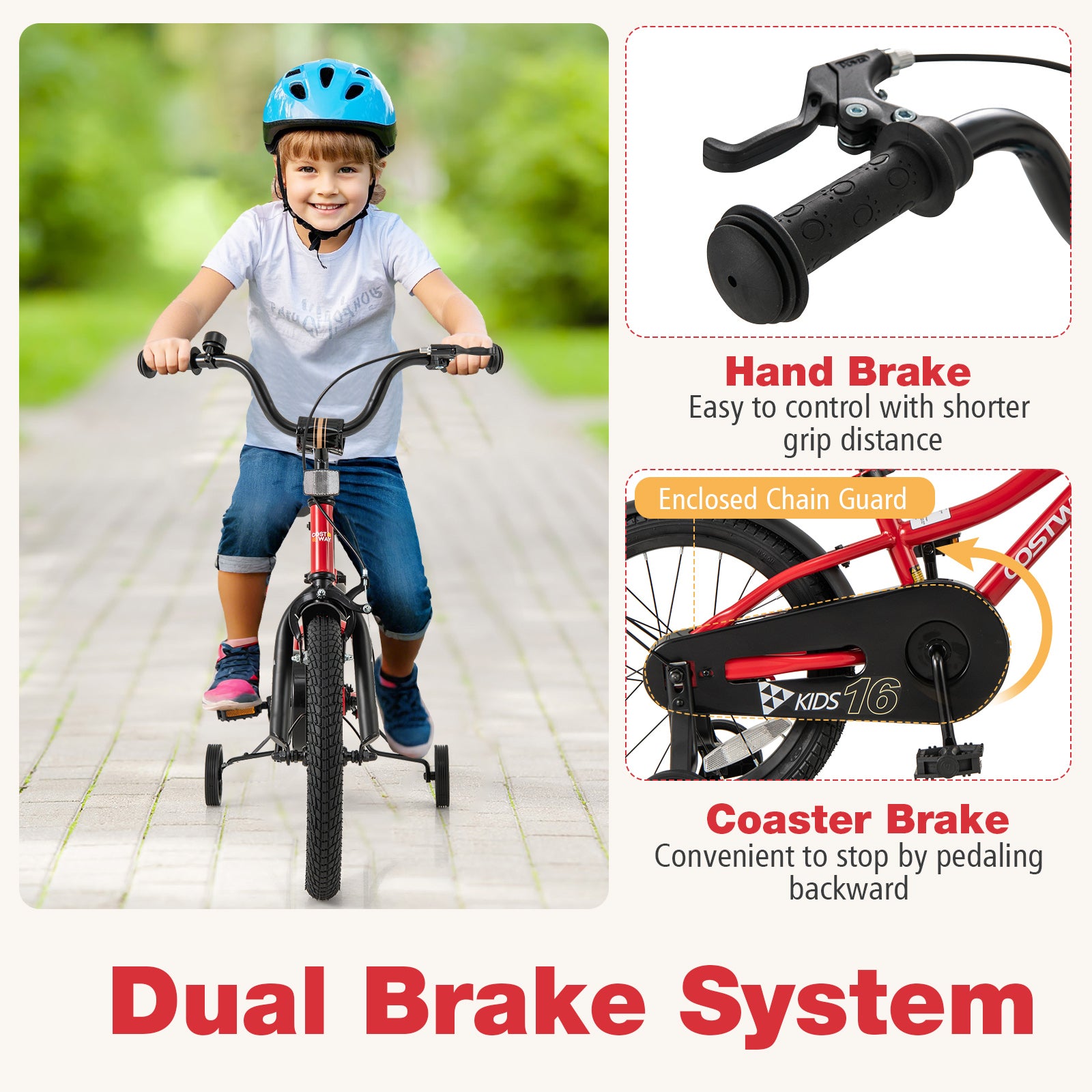 16 Inch Kids Bike, Adjustable Bicycle With Reflectors And Bell, Red Kids Bike at Gallery Canada