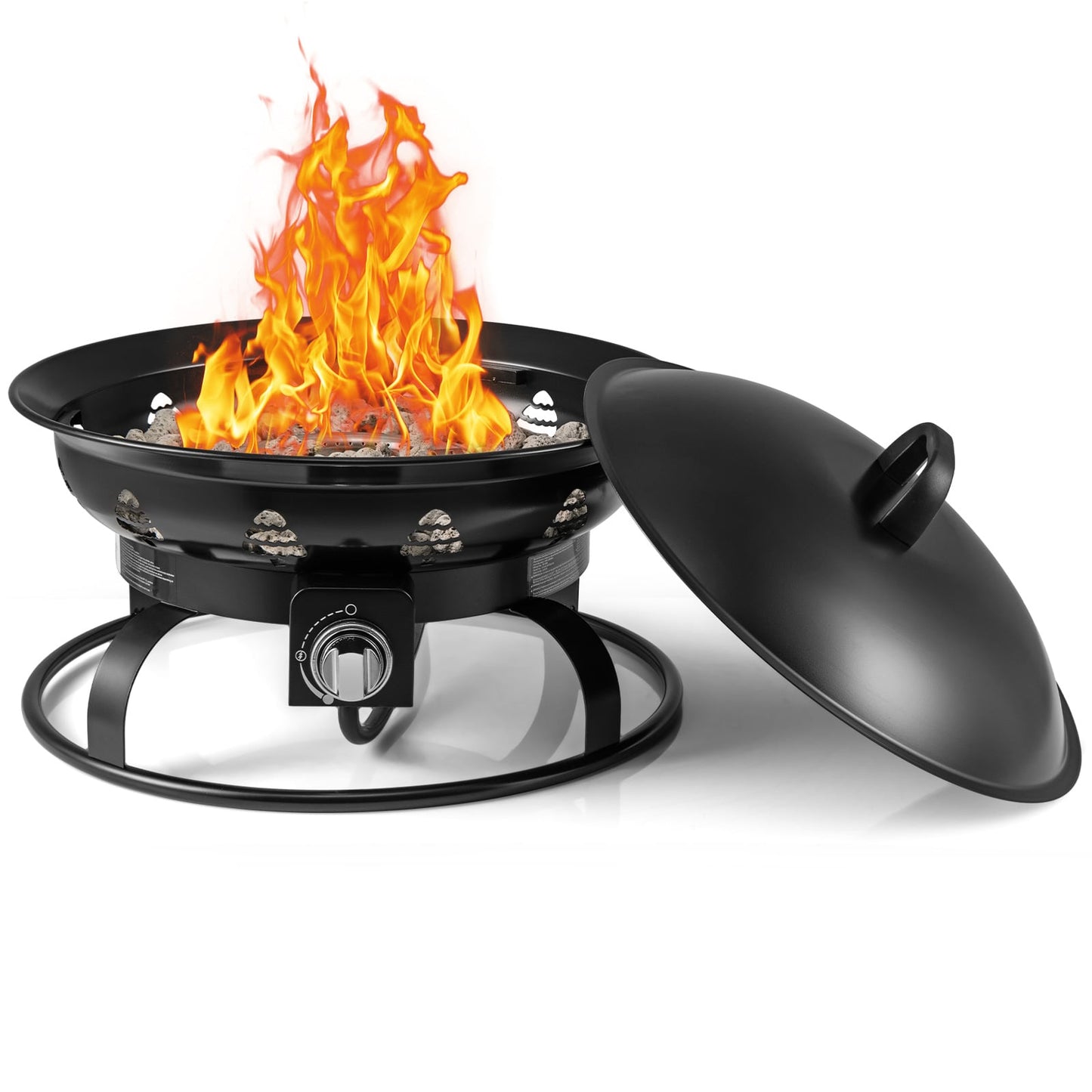 21 Inch Propane Fire Pit, Portable Fire Bowl, Black Fire Pits Black at Gallery Canada