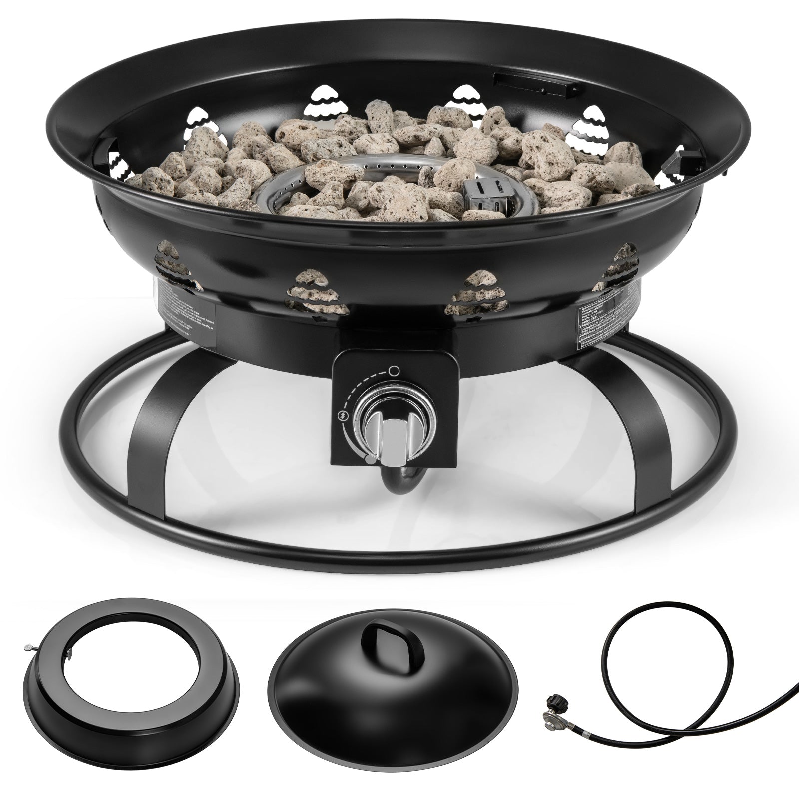 21 Inch Propane Fire Pit, Portable Fire Bowl, Black Fire Pits at Gallery Canada
