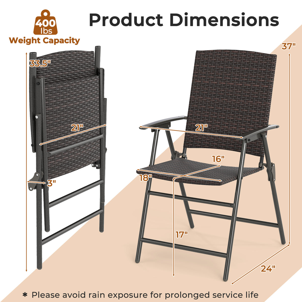 Patio Wicker Dining Chairs, Set of 4, Armrests, Metal Frame Patio Dining Chairs at Gallery Canada