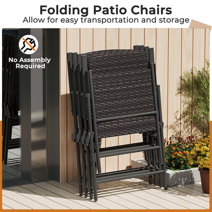 Patio Wicker Dining Chairs, Set of 4, Armrests, Metal Frame Patio Dining Chairs at Gallery Canada