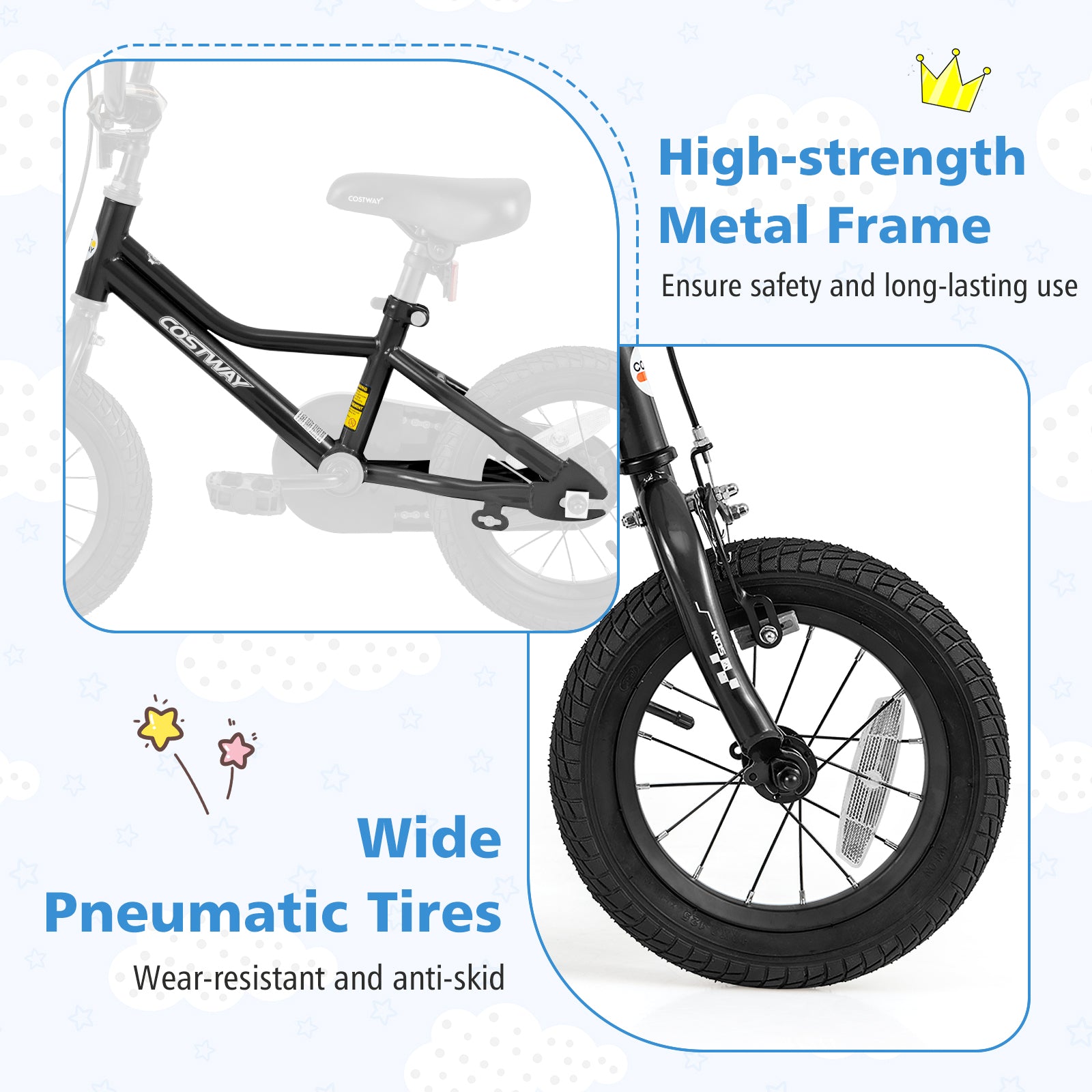 12 Inch Kids Bike, Adjustable For 3-4 Years, Low-Step Frame, Black Kids Bike at Gallery Canada