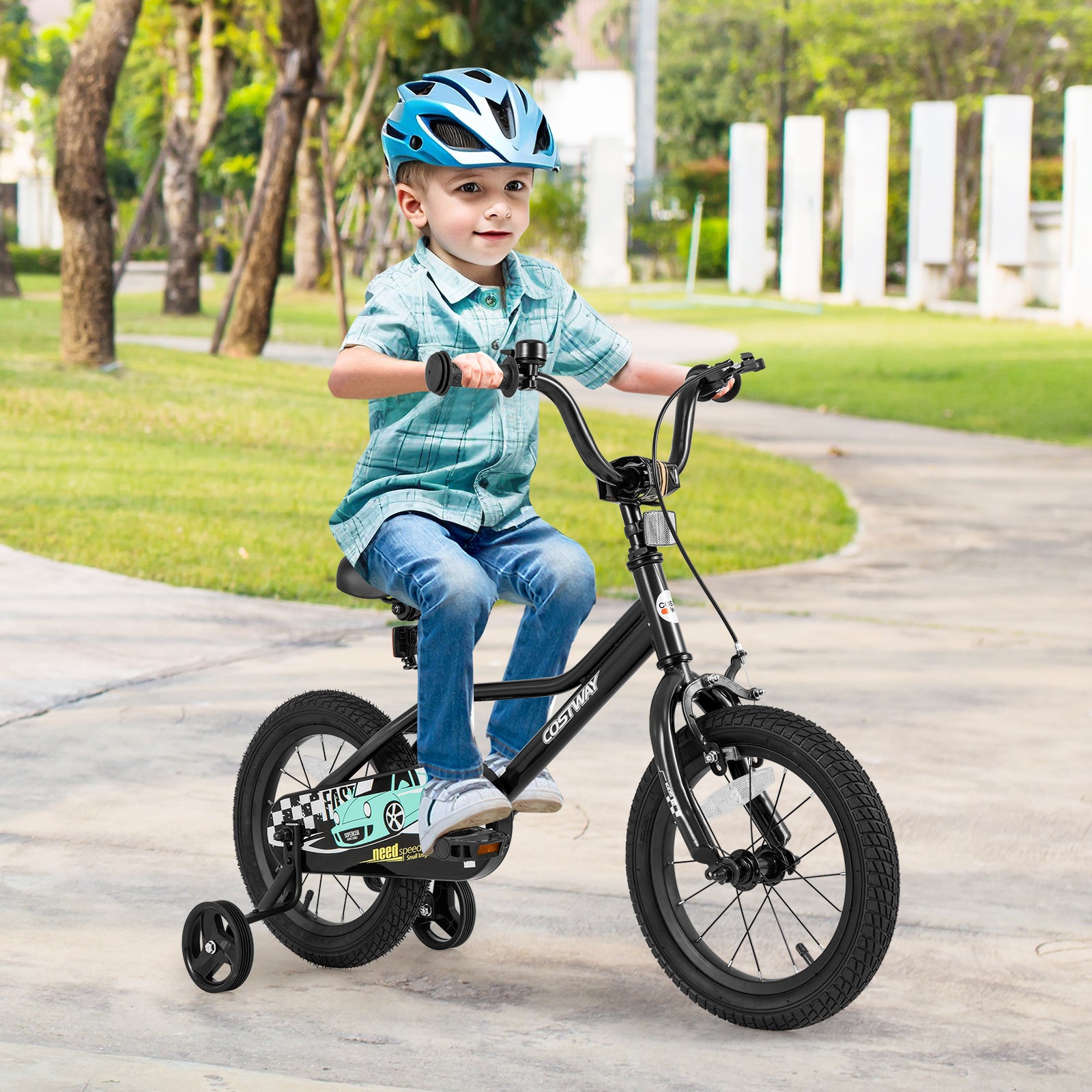 14 Inch Kids Bike, Adjustable For 3-5 Years, Low-Step Frame, Black Kids Bike at Gallery Canada