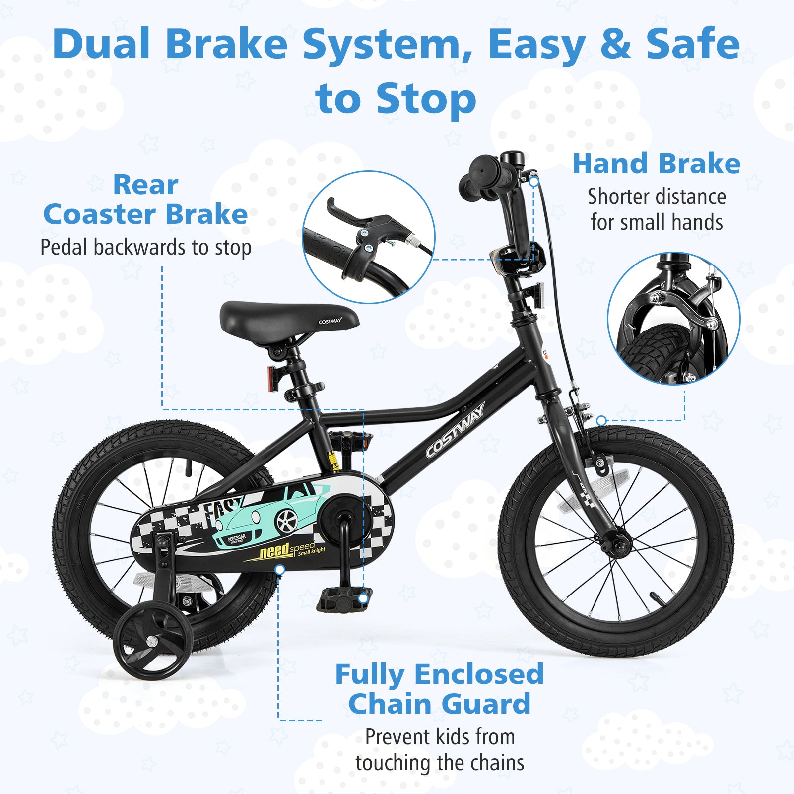 14 Inch Kids Bike, Adjustable For 3-5 Years, Low-Step Frame, Black Kids Bike at Gallery Canada