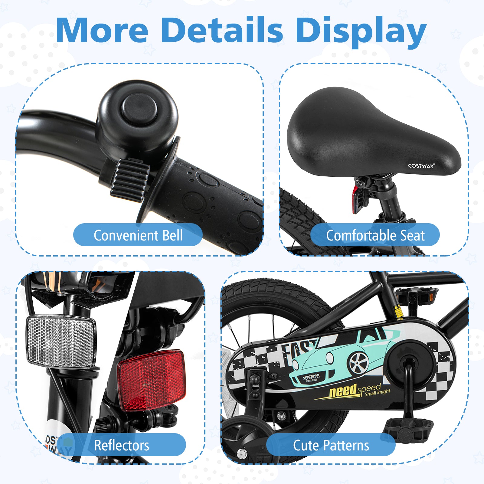 14 Inch Kids Bike, Adjustable For 3-5 Years, Low-Step Frame, Black Kids Bike at Gallery Canada