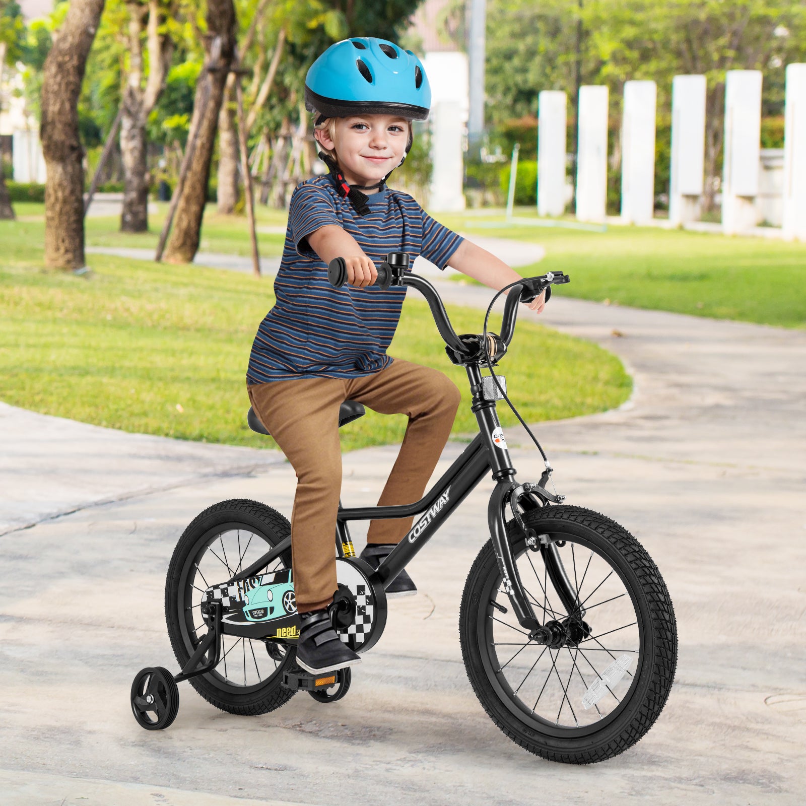16 Inch Kids Bike, Adjustable For 4-7 Years, Low-Step Frame, Black Kids Bike at Gallery Canada