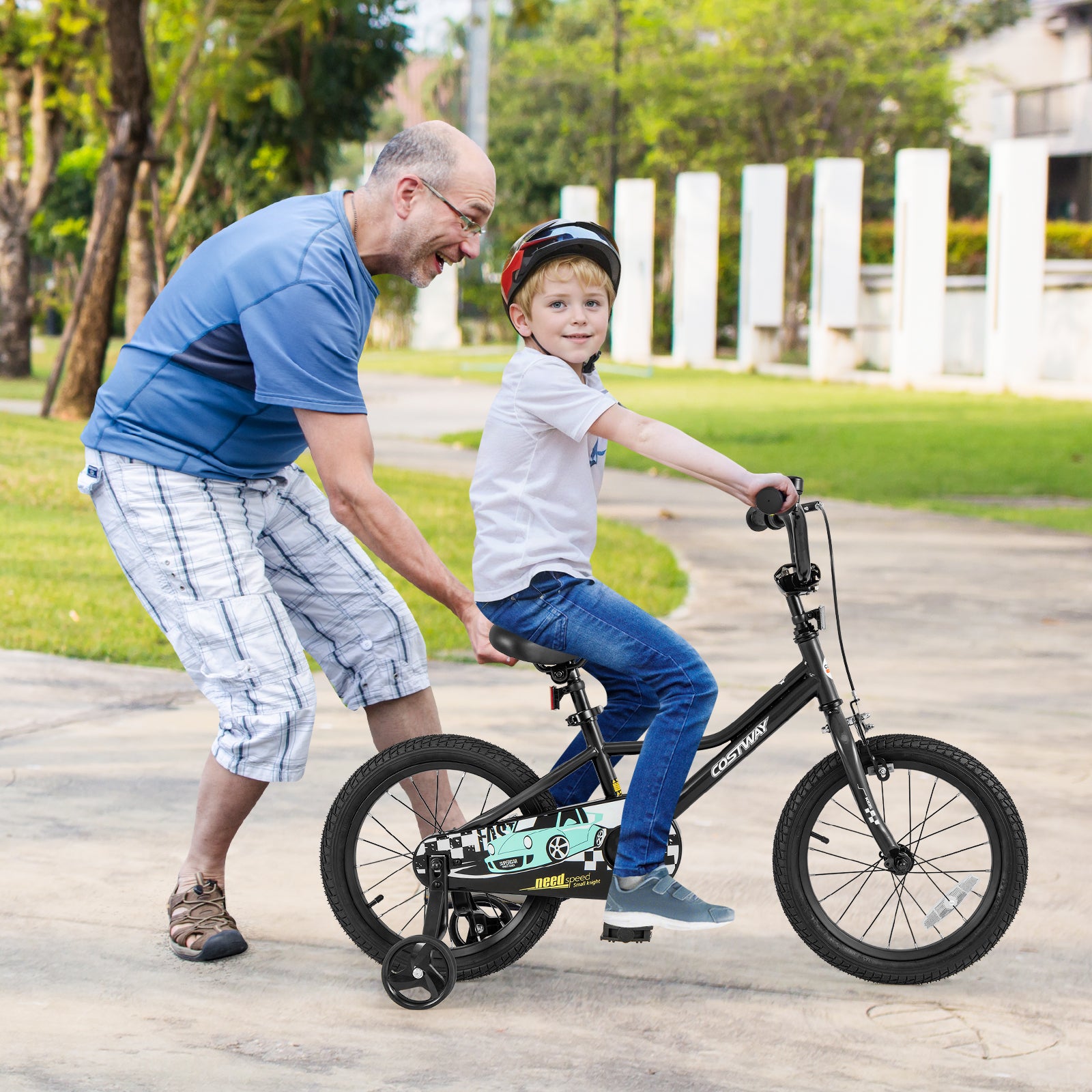 16 Inch Kids Bike, Adjustable For 4-7 Years, Low-Step Frame, Black Kids Bike at Gallery Canada