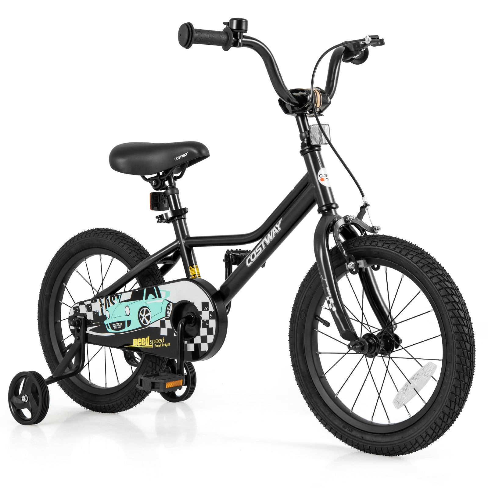 16 Inch Kids Bike, Adjustable For 4-7 Years, Low-Step Frame, Black Kids Bike at Gallery Canada