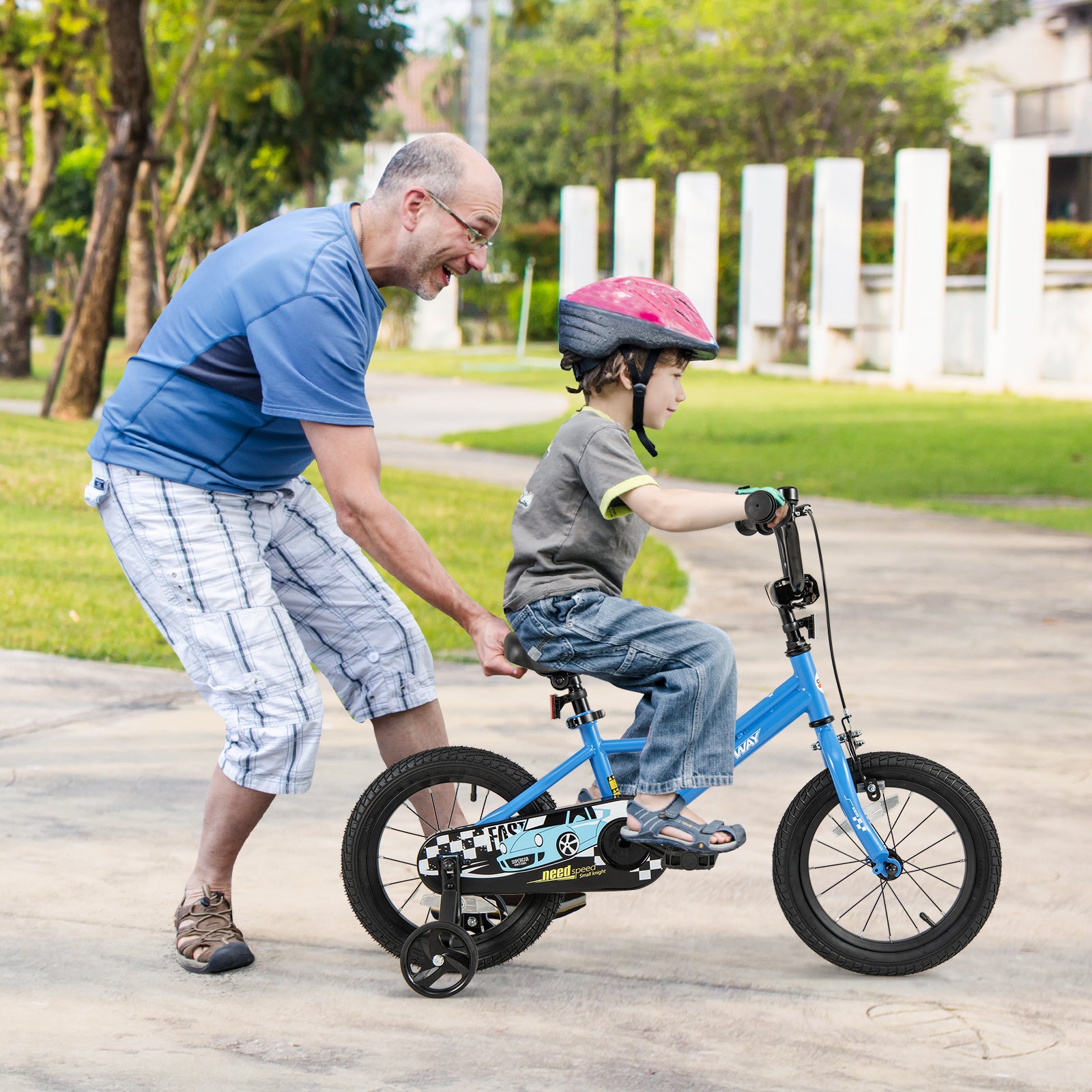 14 Inch Kids Bike, Removable Training Wheels, Ages 3-5, Blue Kids Bike at Gallery Canada