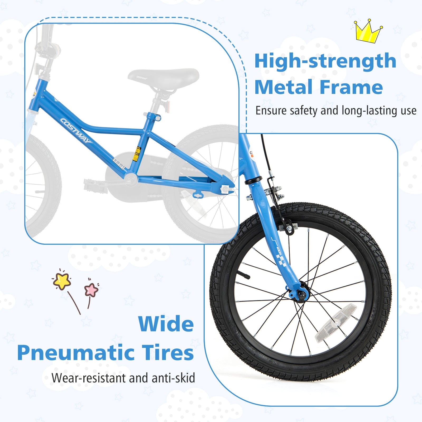 16 Inch Kids Bike, Removable Training Wheels, Ages 4-7, Blue Kids Bike at Gallery Canada