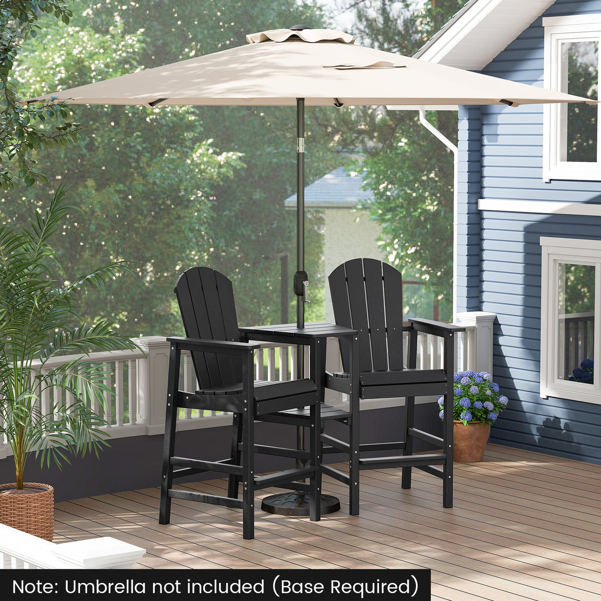2-Seat Adirondack Chair, All-Weather With Double Connecting Tray, Black Adirondack Chairs at Gallery Canada