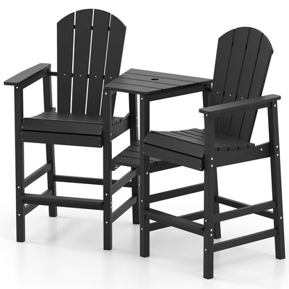 2-Seat Adirondack Chair, All-Weather With Double Connecting Tray, Black Adirondack Chairs at Gallery Canada