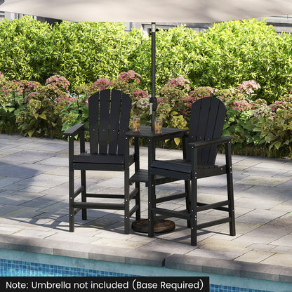 2-Seat Adirondack Chair, All-Weather With Double Connecting Tray, Black Adirondack Chairs at Gallery Canada