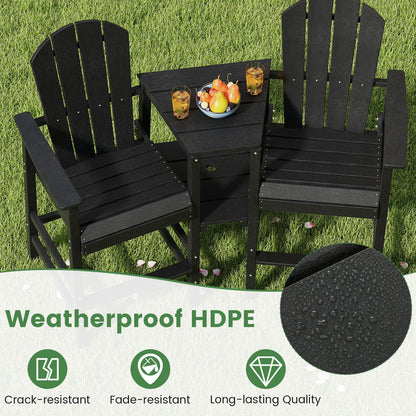 2-Seat Adirondack Chair, All-Weather With Double Connecting Tray, Black Adirondack Chairs at Gallery Canada