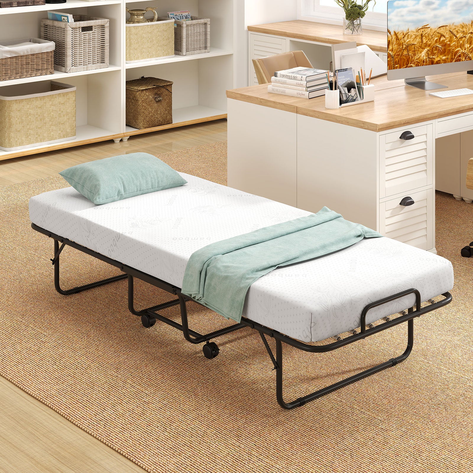 Cot Size Folding Bed Frame, Memory Foam Mattress, Metal Frame Folding Beds at Gallery Canada