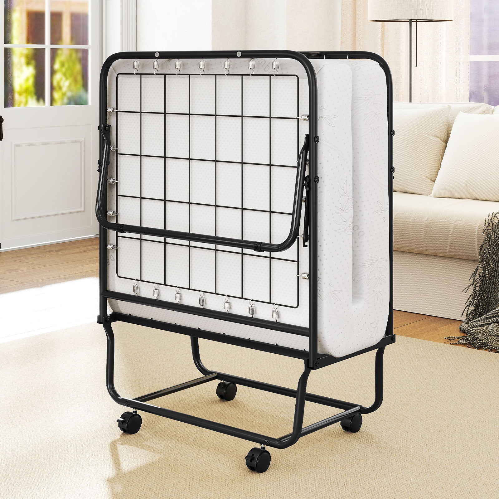 Cot Size Folding Bed Frame, Memory Foam Mattress, Metal Frame Folding Beds at Gallery Canada