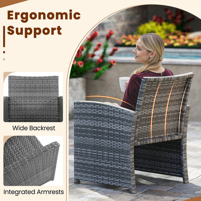 3 Piece Patio Set, Tempered Glass Table, Soft Cushions, Black Patio Conversation Sets at Gallery Canada