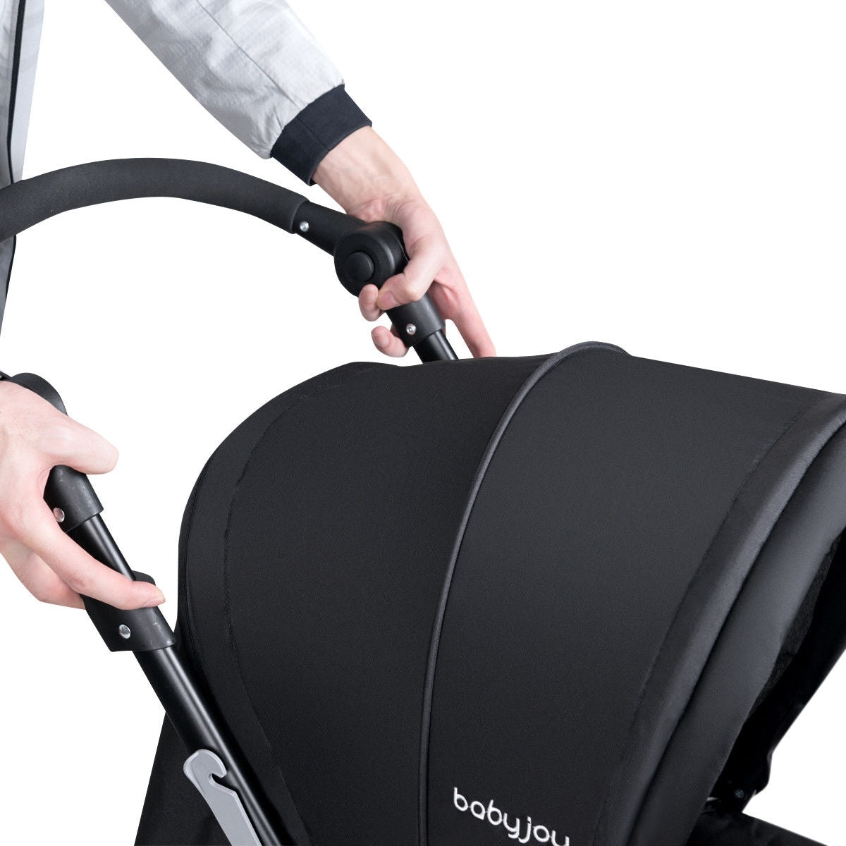 Foldable Lightweight Front Back Seats Double Baby Stroller, Black Baby Strollers at Gallery Canada