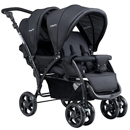 Foldable Lightweight Front Back Seats Double Baby Stroller, Black Baby Strollers at Gallery Canada
