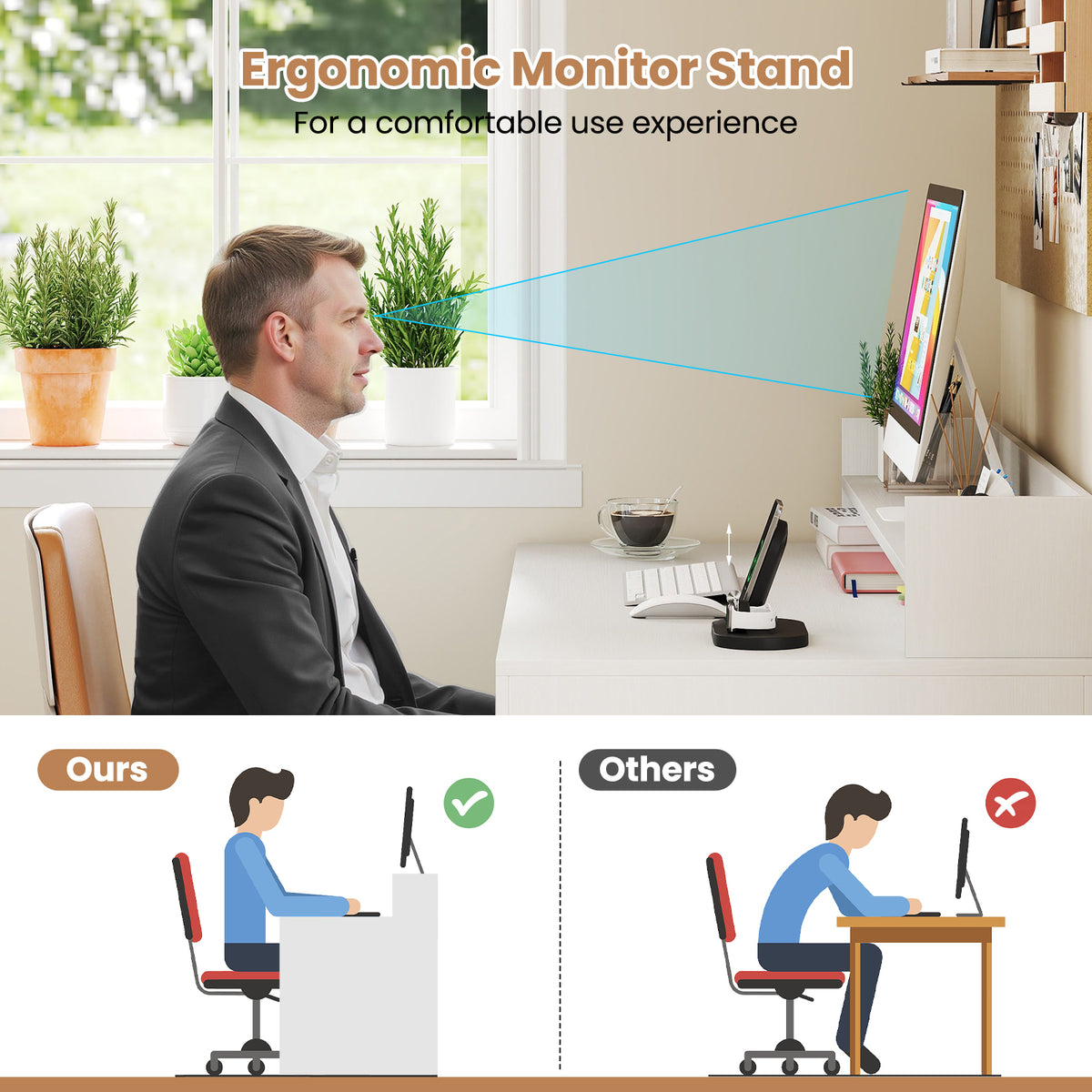 43 Inch Computer Desk With Power Outlets, 2 Bookcases, White Computer Desks at Gallery Canada