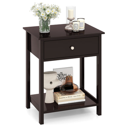 Wooden Storage Shelf With Drawer, Brown Nightstands at Gallery Canada