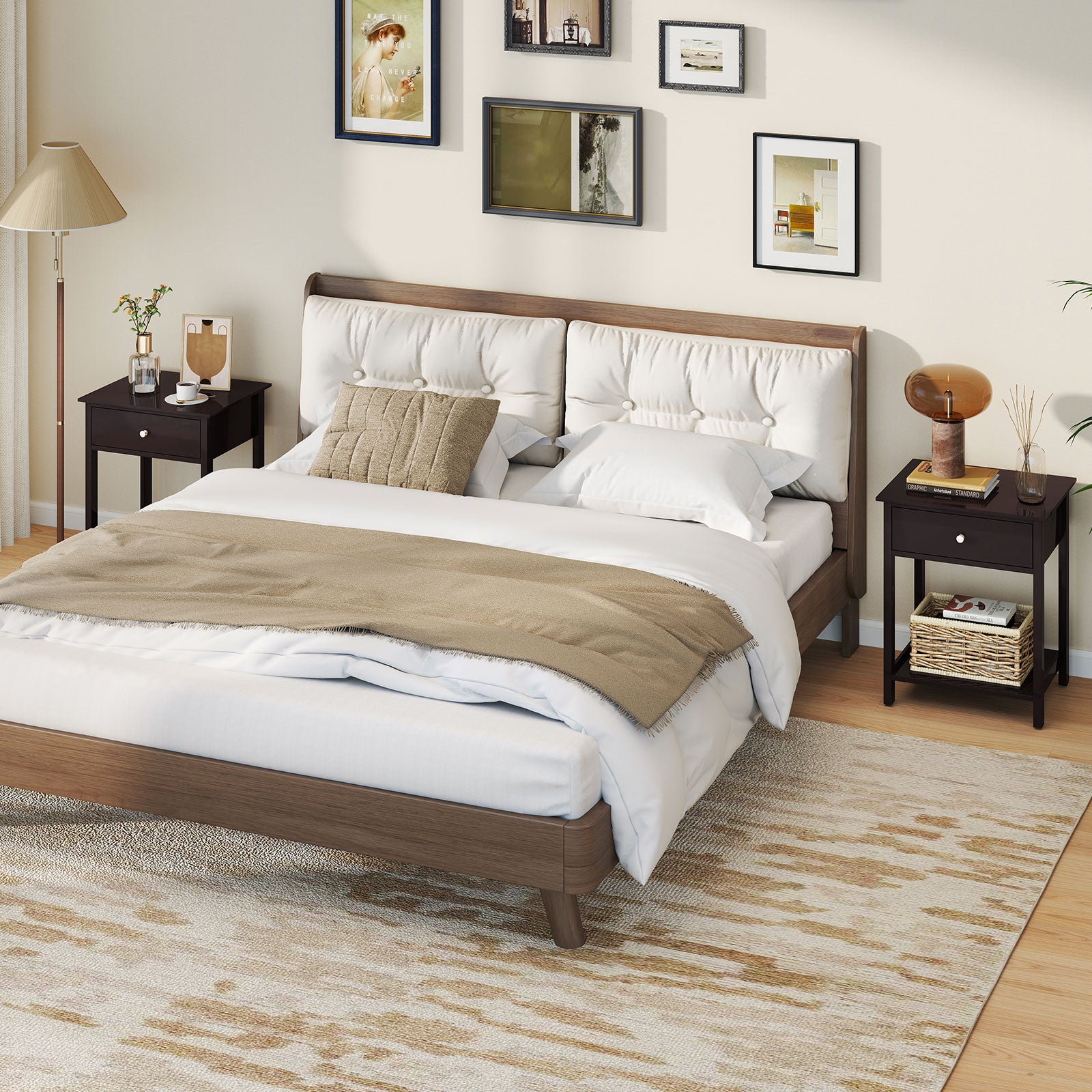 Wooden Storage Shelf With Drawer, Brown Nightstands at Gallery Canada